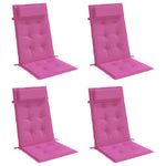 Cuscini per Sedia con Schienale Alto 4pz Rosa in Tessuto Oxford