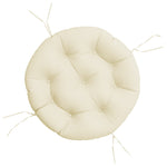 Cuscino Rotondo Crema  60x11 cm in Tessuto Oxford