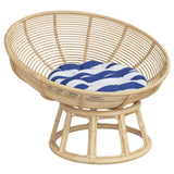 Cuscino Rotondo Righe Blu Bianche  60x11 cm in Tessuto Oxford