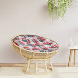 Cuscino Rotondo Rosso Motivo a Quadri  100x11cm Tessuto Oxford