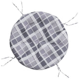 Cuscino Rotondo Grigio Motivo Quadri  100x11 cm Tessuto Oxford