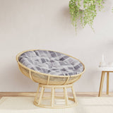 Cuscino Rotondo Grigio Motivo Quadri  100x11 cm Tessuto Oxford