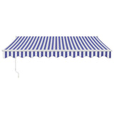 Tenda Sole Retrattile Blu e Bianca 3x2,5 m Tessuto e Alluminio