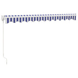 Tenda Sole Retrattile Blu e Bianca 3x2,5 m Tessuto e Alluminio