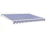 Tenda Sole Retrattile Blu e Bianca 3,5x2,5m Tessuto e Alluminio
