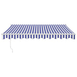 Tenda Sole Retrattile Blu e Bianca 3,5x2,5m Tessuto e Alluminio