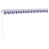 Tenda Sole Retrattile Blu e Bianca 3,5x2,5m Tessuto e Alluminio