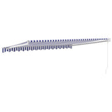 Tenda Sole Retrattile Blu e Bianca 4,5x3 m Tessuto e Alluminio