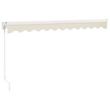 Tenda da Sole Retrattile Crema 3,5x2,5 m in Tessuto e Alluminio