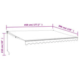Tenda da Sole Retrattile Crema 4,5x3 m in Tessuto e Alluminio