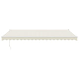 Tenda da Sole Retrattile Crema 5x3 m in Tessuto e Alluminio