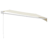 Tenda da Sole Retrattile Crema 5x3 m in Tessuto e Alluminio