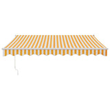 Tenda Retrattile Gialla e Bianca 3,5x2,5 m Tessuto e Alluminio