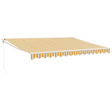 Tenda Sole Retrattile Gialla e Bianca 4x3 m Tessuto e Alluminio