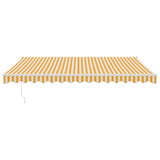 Tenda Sole Retrattile Gialla e Bianca 4x3 m Tessuto e Alluminio