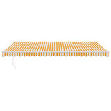 Tenda Sole Retrattile Gialla e Bianca 5x3 m Tessuto e Alluminio