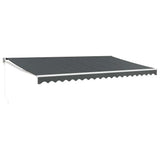 Tenda da Sole Retrattile Antracite 5x3 m in Tessuto e Alluminio