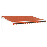 Tenda Sole Retrattile Arancione Marrone 4x3m Tessuto Alluminio