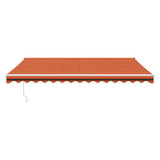 Tenda Sole Retrattile Arancione Marrone 4x3m Tessuto Alluminio