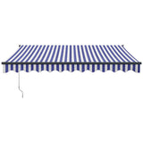 Tenda Sole Retrattile Blu e Bianca 3x2,5 m Tessuto e Alluminio