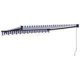 Tenda Sole Retrattile Blu e Bianca 3,5x2,5m Tessuto e Alluminio