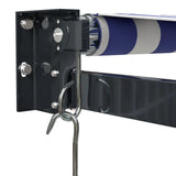 Tenda Sole Retrattile Blu e Bianca 3,5x2,5m Tessuto e Alluminio
