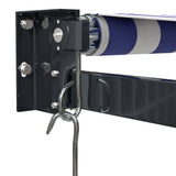 Tenda da Sole Retrattile Blu e Bianca 4x3 m Tessuto e Alluminio