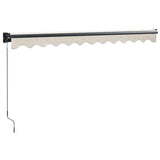 Tenda da Sole Retrattile Crema 3x2,5 m in Tessuto e Alluminio
