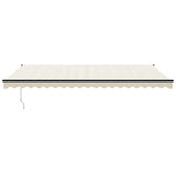 Tenda da Sole Retrattile Crema 5x3 m in Tessuto e Alluminio