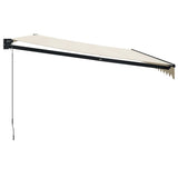 Tenda da Sole Retrattile Crema 5x3 m in Tessuto e Alluminio