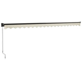 Tenda da Sole Retrattile Crema 5x3 m in Tessuto e Alluminio