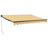 Tenda Retrattile Gialla e Bianca 3,5x2,5 m Tessuto e Alluminio