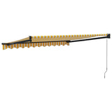 Tenda Retrattile Gialla e Bianca 3,5x2,5 m Tessuto e Alluminio