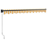 Tenda Retrattile Gialla e Bianca 3,5x2,5 m Tessuto e Alluminio