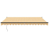 Tenda Sole Retrattile Gialla e Bianca 4x3 m Tessuto e Alluminio