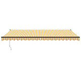 Tenda Sole Retrattile Gialla e Bianca 5x3 m Tessuto e Alluminio