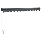Tenda da Sole Retrattile Antracite 3x2,5 m Tessuto e Alluminio