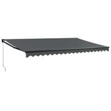 Tenda da Sole Retrattile Antracite 5x3 m in Tessuto e Alluminio