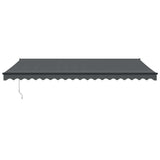 Tenda da Sole Retrattile Antracite 5x3 m in Tessuto e Alluminio
