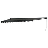 Tenda da Sole Retrattile Antracite 5x3 m in Tessuto e Alluminio