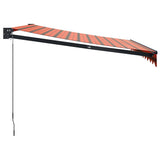 Tenda Retrattile Arancione e Marrone 3x2,5m Tessuto e Alluminio