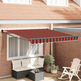 Tenda Retrattile Arancione e Marrone 3x2,5m Tessuto e Alluminio