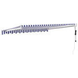 Tenda Sole Automatica Retrattile Blu e Bianca 3x2,5 m