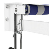 Tenda Sole Automatica Retrattile Blu e Bianca 3x2,5 m