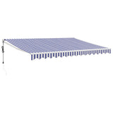 Tenda Sole Automatica Retrattile Blu e Bianca 4x3 m