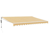 Tenda Sole Automatica Retrattile Gialla e Bianca 4,5x3 m