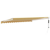 Tenda Sole Automatica Retrattile Gialla e Bianca 4,5x3 m