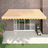 Tenda Sole Automatica Retrattile Gialla e Bianca 4,5x3 m