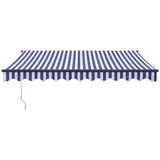 Tenda Sole Automatica Retrattile Blu e Bianca 3x2,5 m