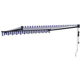 Tenda Sole Automatica Retrattile Blu e Bianca 3x2,5 m